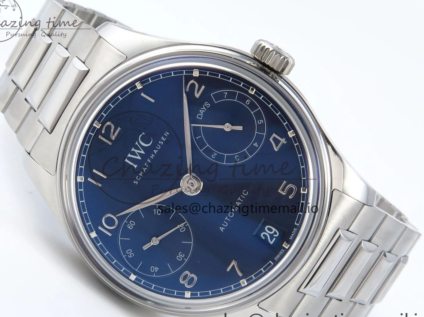 MIROTIME 0111 Portugieser Auto IWC0562E APSF 1:1 Best Edition Blue Dial on SS Bracelet A Timeless 6997